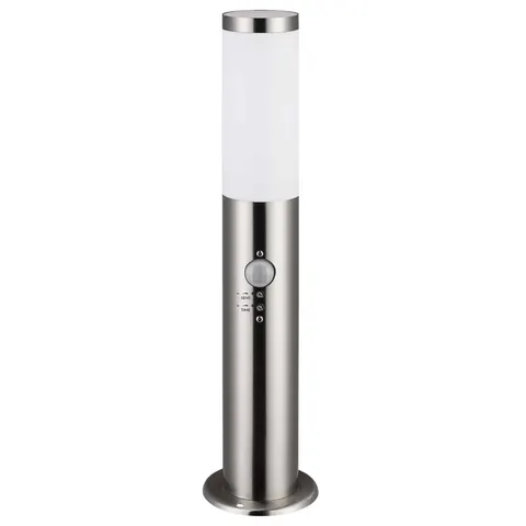 monzana® Wegeleuchte Dahlia Edelstahl mit Sensor – Silber – Bild 1