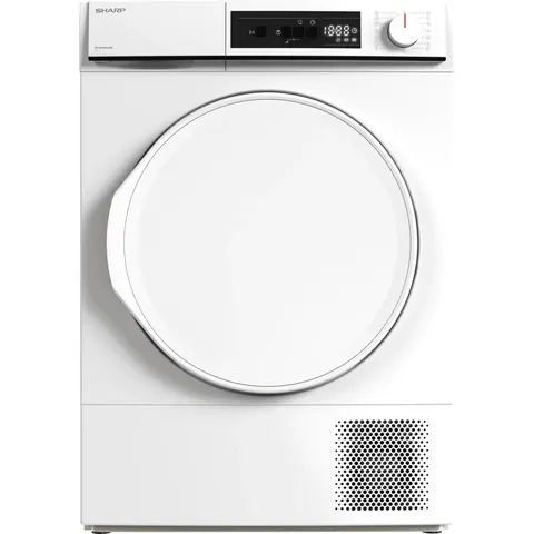 Sharp KDNHA9S6PWECB newline – warmtepomp droger – 9 kg – energie label E – 15 programma’s – LED trommelverlichting – links en rechts draaiend – WIT – afbeelding 1