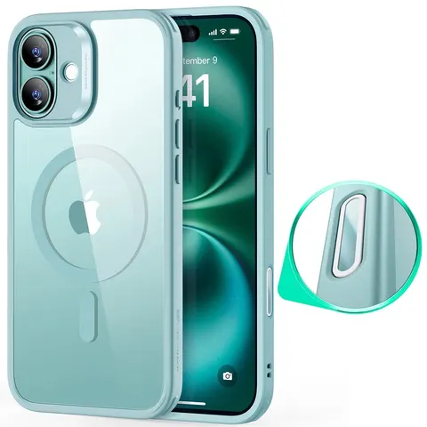 iPhone 16 Plus HaloLock Classic Hybrid Case (Camera Control) - Clear Green - Clear Green – Bild 1