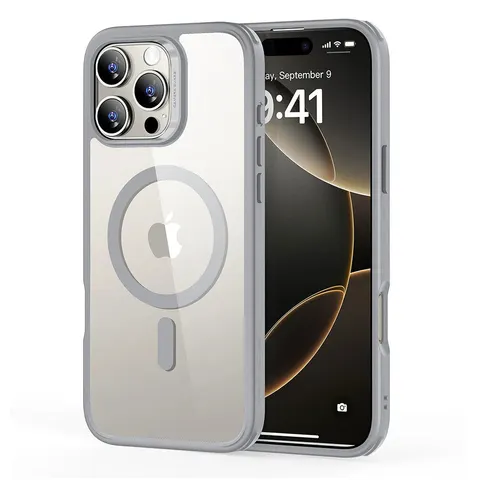iPhone 16 Pro Max Classic Hybrid Case (HaloLock) - Clear Grey - Clear Grey – Bild 1