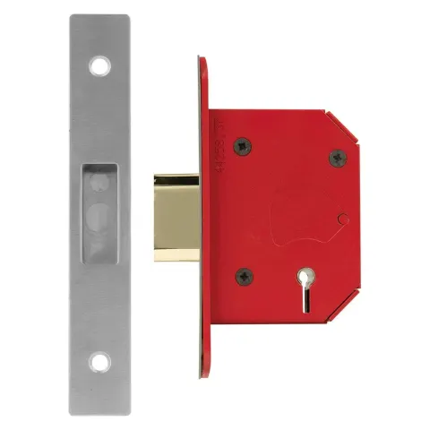 Union Strongbolt 2100S Bs 5 Lever Mortice Deadlock 68Mm 2.5In Satin Brass Visi – image 1