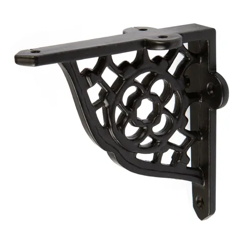 Black 100mm Honeycomb Iron Shelf Bracket – image 1