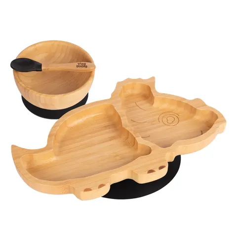 Dani the Dinosaur Bamboo Suction Dinner Set - Black – image 1
