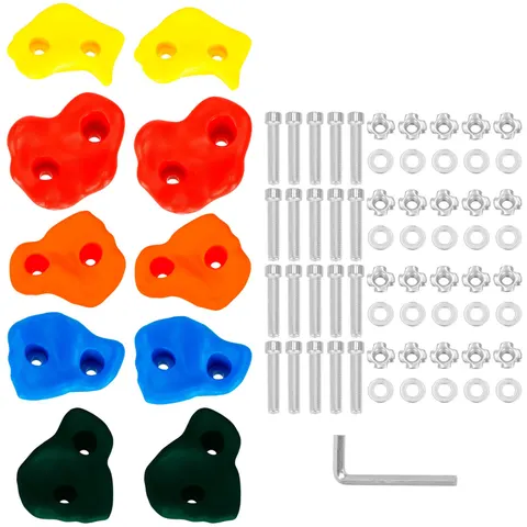 Springos Klimstenen - Klimgrepen - 10 stuks - Multicolor – afbeelding 1