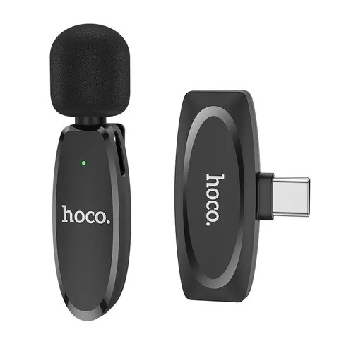 Lavaliermikrofon HOCO L15, USB-C, Schwarz – Bild 1