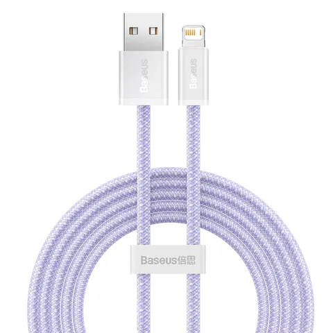Baseus Dynamic Usb Naar Lightning-Kabel, 2,4 A, 2 M (Paars) – afbeelding 1