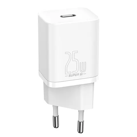 Baseus 25W Oplader 1C Wit - Power Delivery PD3.0 + QuickCharge QC3.0 – afbeelding 1