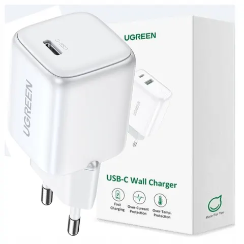 GaN - 20W - USB-C netlader Ugreen Nexode mini CD318 - wit – afbeelding 1