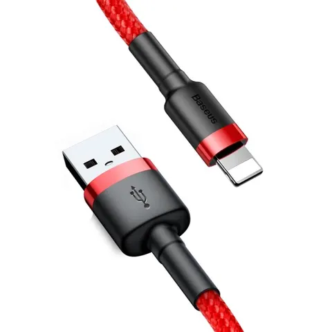 Baseus USB Naar Lightning Kabel Geschikt voor iPhone - Rood 0.5M – afbeelding 1