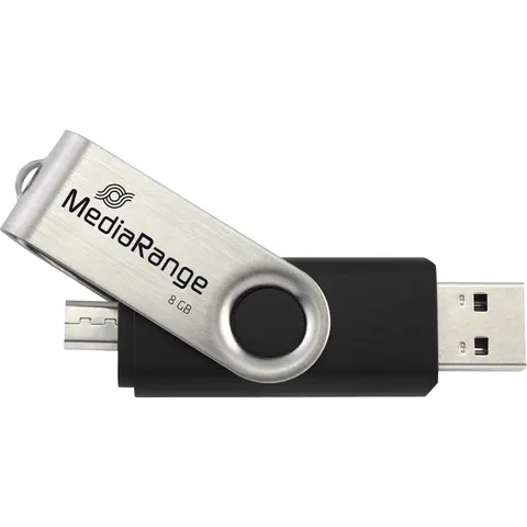 MediaRange 8GB USB combo flash drive with micro USB (OTG) plug – afbeelding 1