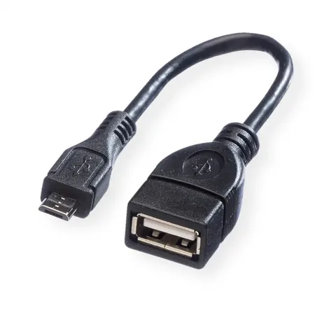 VALUE USB 2.0 Kabel, USB 2.0 Typ Micro B - Typ A BU, OTG, 0,15 m – Bild 1