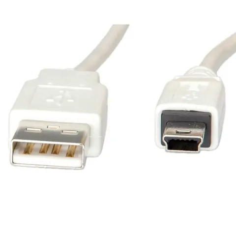 VALUE USB 2.0 Kabel, Typ A - 5-Pin Mini, weiß, 1,8 m – Bild 1