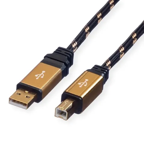 ROLINE GOLD USB 2.0 kabel, type A-B, 1,8 m – afbeelding 1