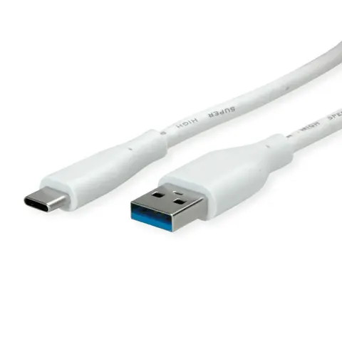 VALUE USB 3.2 Gen 1 kabel, A-C, M/M, wit, 2 m – afbeelding 1