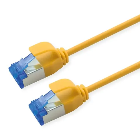 ROLINE Patchkabel Kat.6A (Class EA) S/FTP (PiMF) , LSOH, PoE, geel, 2 m – afbeelding 1