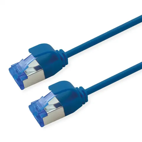 ROLINE Patchkabel Kat.6A (Class EA) S/FTP (PiMF) , LSOH, PoE, blauw, 2 m – afbeelding 1