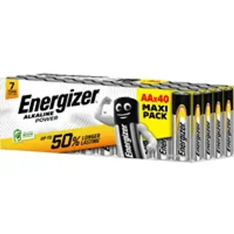 Energizer® Batterie Alkaline Power AA/Mignon 40 St./Pack. – schwarz|silberfarben – Bild 1