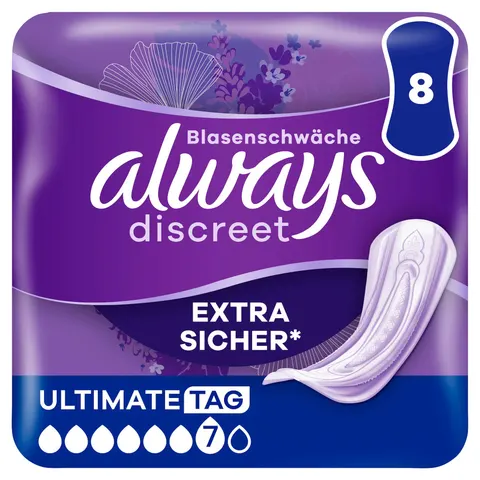 always Discreet Inkontinenz Ultimate Tag 8 Slipeinlagen – Bild 1