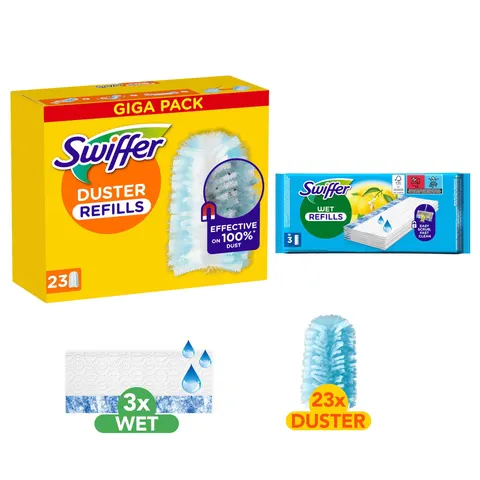 Swiffer Duster Starter Set +23 Dusters +3 Refills Wet – afbeelding 1