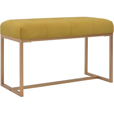 vidaXL Banc 80 cm Moutarde Velours – image 1