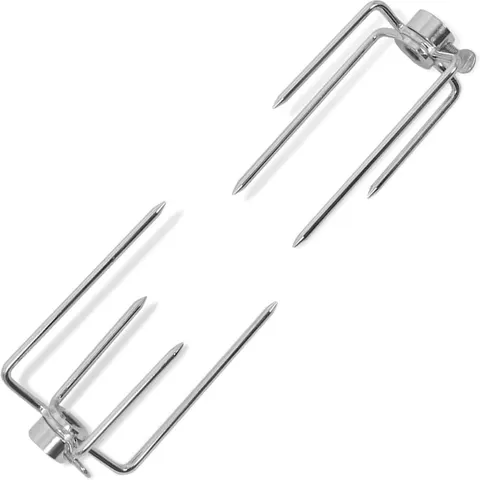 vidaXL Fourchettes de broche 2 pcs Acier – image 1