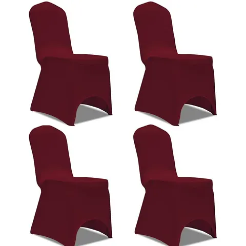 vidaXL Housse de chaise extensible 4 pcs Bordeaux – image 1