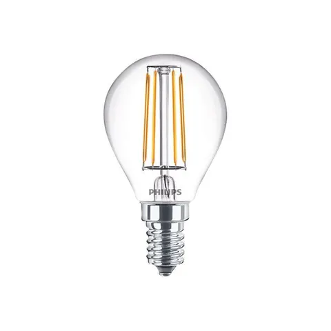Philips LED-Lampe E14 4,3W P45 Filament 2.700K 2er – Transparent – Bild 1