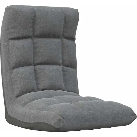 vidaXL Chaise pliable de sol Gris clair Tissu – image 1