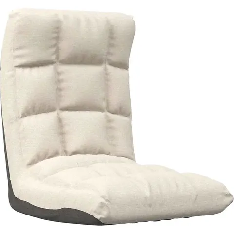 vidaXL Chaise pliable de sol Crème Tissu – image 1