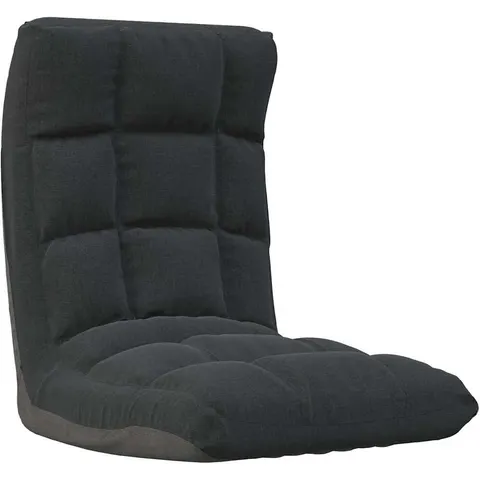 vidaXL Chaise pliable de sol Noir Tissu – image 1