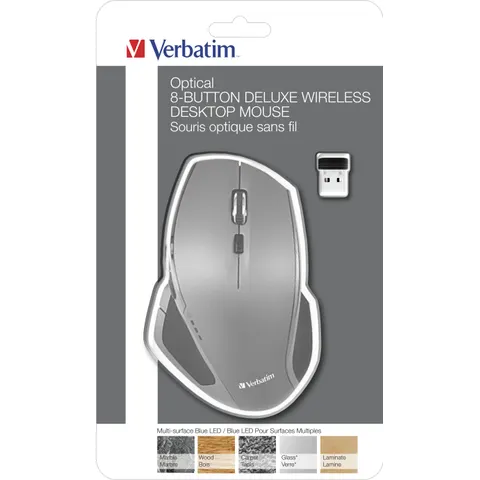 Verbatim 8-Button Wireless Blue LED Mouse – image 1