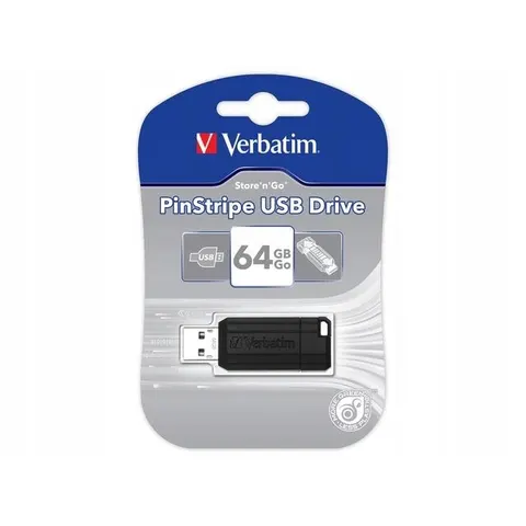 Verbatim PinStripe - USB-Stick 64 GB - Schwarz – Bild 1