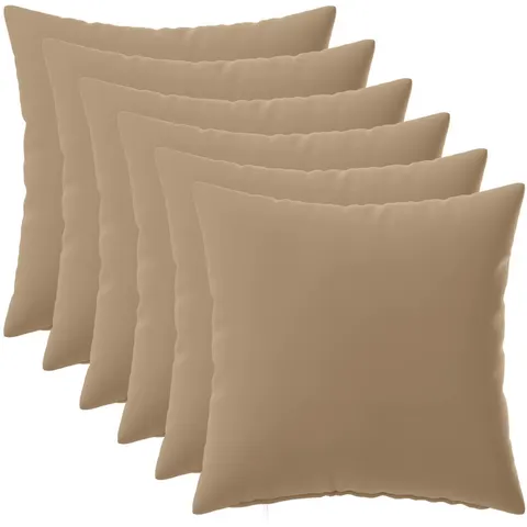 vidaXL Coussin 6 pc HEERLEN Taupe 45 x 45 cm Polyester – image 1