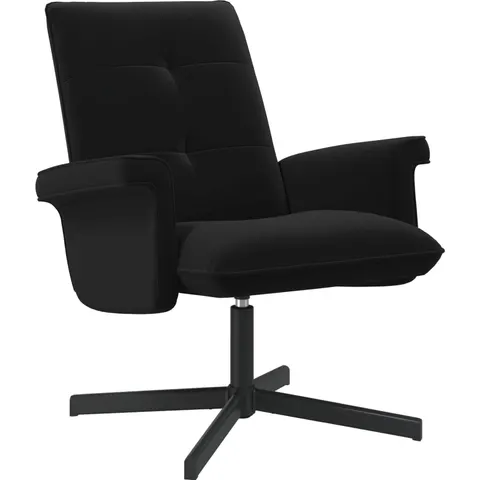 vidaXL Chaise pivotante Noir Velours – image 1
