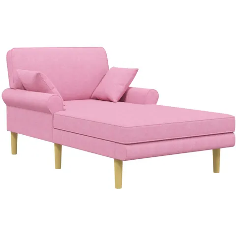 vidaXL Méridienne Rose Tissu – image 1
