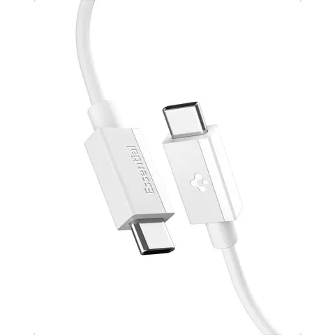 Spigen USB-C naar USB-C Kabel 60W PD, 1m - Wit – afbeelding 1