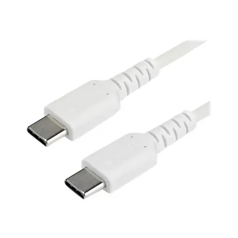 StarTech.com 1m USB-C Laadkabel, Robuuste Fast Charge & Sync Type C Kabel, 60W (3A) PD, USB 2.0, TPE Mantel en Aramidevezels - Witte USB Oplaadkabel – afbeelding 1