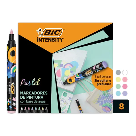 Paintmarker Bic Intensity pastel assorti 8 stuks – afbeelding 1