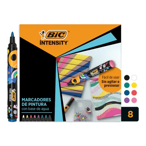 Paintmarker Bic Intensity assorti 8 stuks – afbeelding 1