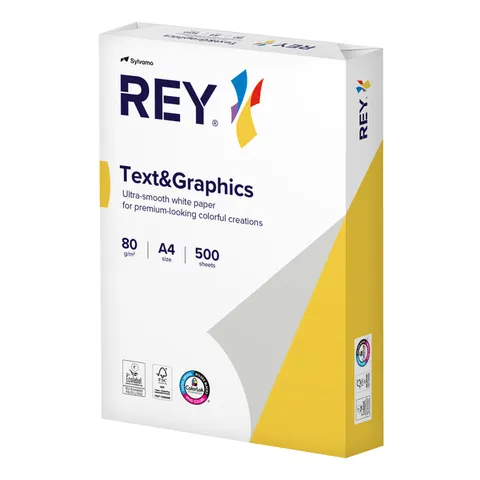 Kopieerpapier Rey Text & Graphics A4 80gr wit 500 vel – afbeelding 1
