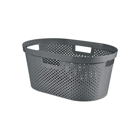 Curver Infinity Dots Wasmand - 40 liter - Antraciet – afbeelding 1