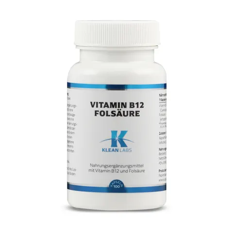 Klean Labs Vitamin B12 & Folsäure Kapseln – Bild 1