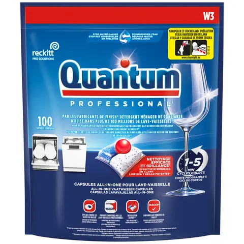 Vaatwastabletten Quantum Pro All-in-one 100 caps – afbeelding 1
