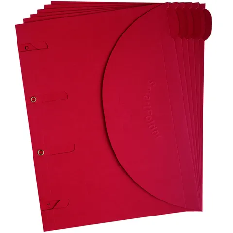 Smartfolder geperforeerde opbergmappen A4 Rood 6 stuks – afbeelding 1