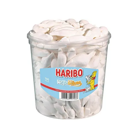 Haribo Witte Muizen - snoep - 150 stuks silo – afbeelding 1