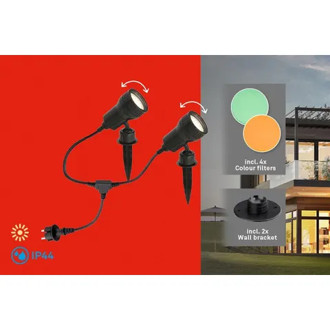 Briloner Leuchten LED Gartenstrahler Terra – schwarz – Bild 1