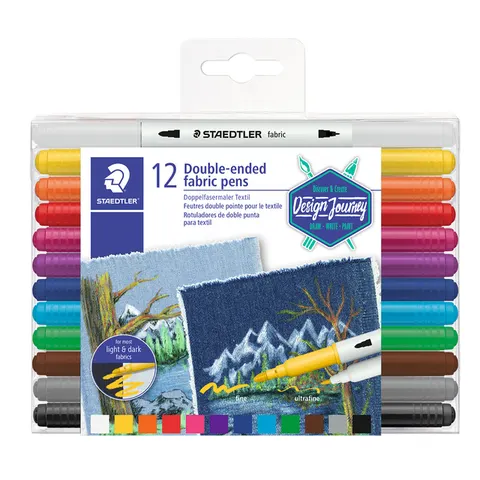 Viltstift Staedtler 3190 textiel duo ass – afbeelding 1