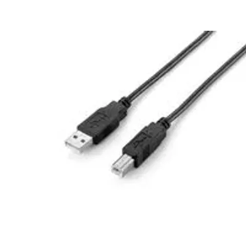 Equip USB2.0 Druckerkabel USB-A->USB-B St/St 2.00m schwarz Polybeutel – Bild 1