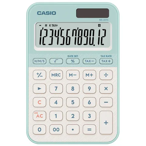 Casio MS-20YC MINI DESK CALC LT GRN – image 1