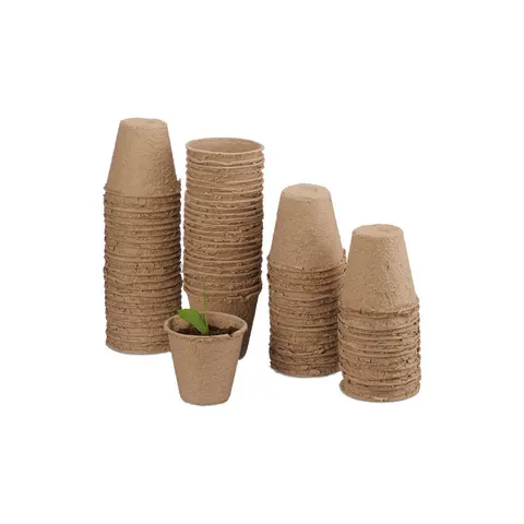 Kweekpotjes - set van 80 - Ø 8 cm - cellulose – afbeelding 1